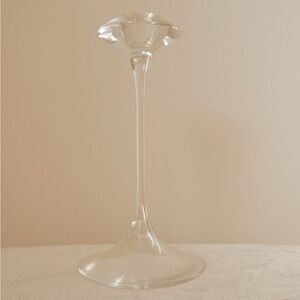 Kosta Boda Fanfare Crystal Candlestick Holder 9” Kjell Engman Sweden